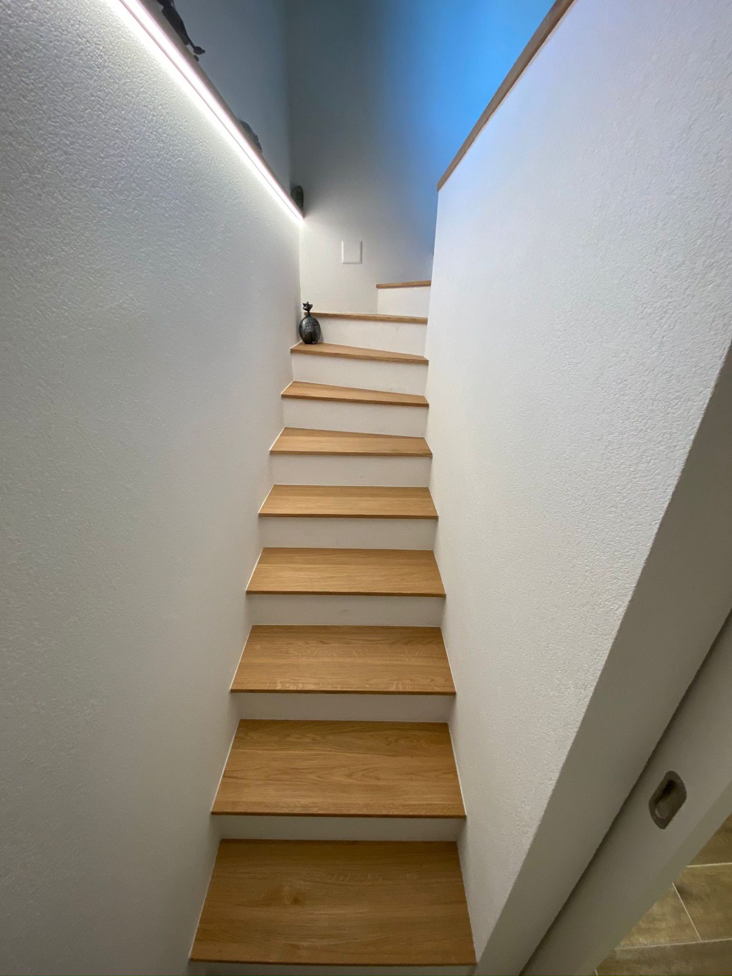 Escalier habillé de marches en chêne